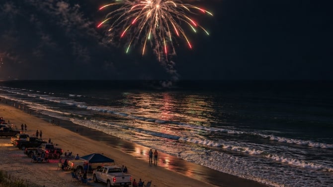 New Year's Eve at Crystal Beach: Fireworks and Coastal Charm